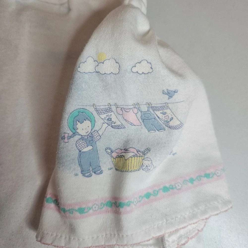 Vintage OshKosh Bgosh Toddler Girls White Puff Sleeve T-Shirt Lot 3 24M 2T USA